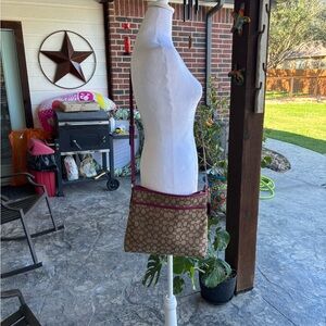 Coach Brown and Purple Crossbody Bag